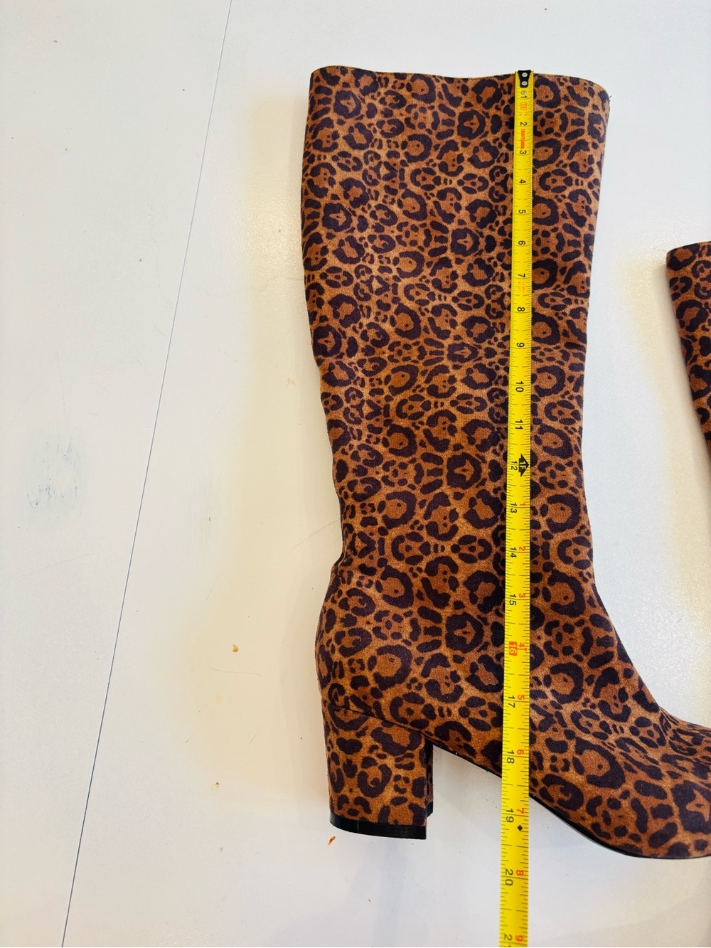 Leopard Print Over-the-Knee Boots in Brown Size 11 Wide Boots Height 18.5 - Picture 6 of 9